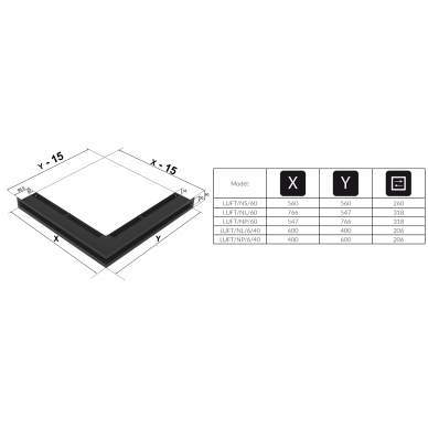 Grotelės Luft 54,7x76,6x6