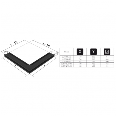 Grotelės Luft Shlif 54,7x76,6x9