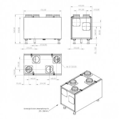 REKUPERATORIUS PRO MINI 300 H/V